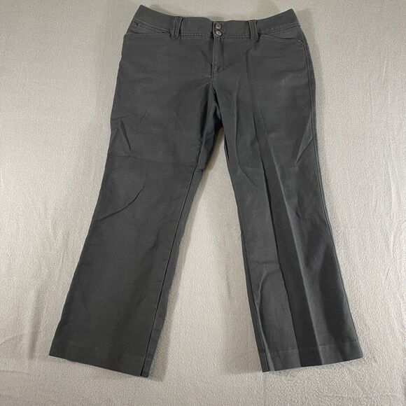 Eddie Bauer Pants - Eddie Bauer Pants Womens 14 Black‎ Mid Rise Stretch Straight Flat Front Preppy